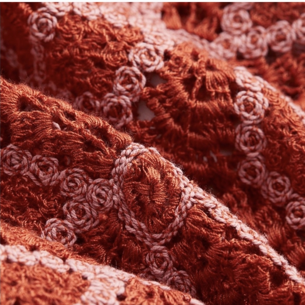 *LAST CHANCE* THE WHITE LOTUS x H&M CROCHETED PANTS, Orange Crochet Pants - Picture 8 of 12